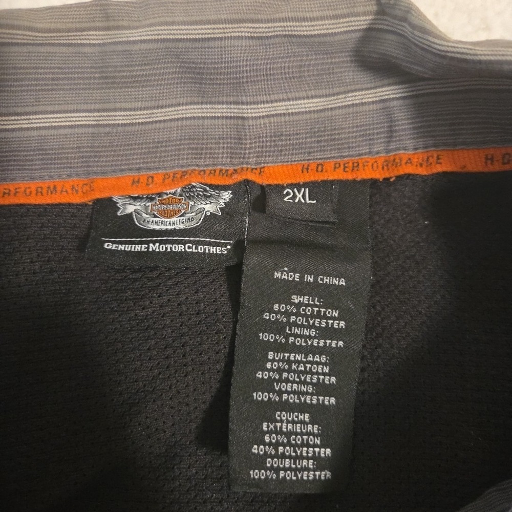 Harley Davidson Button Down Shirt Size 2XL Gray Short Sleeve Embroidered - Picture 3 of 8